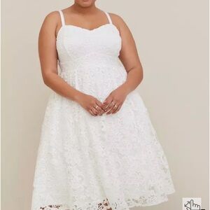 Torrid White Lace Midi Dress